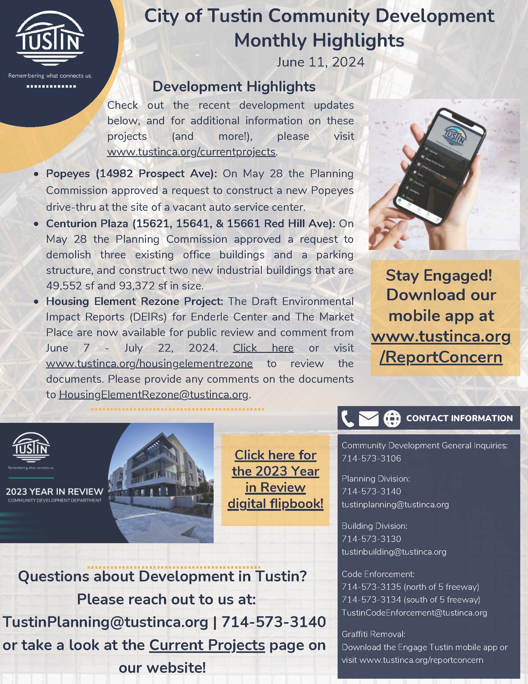 City of Tustin TED Meeting Updates 06-11-24