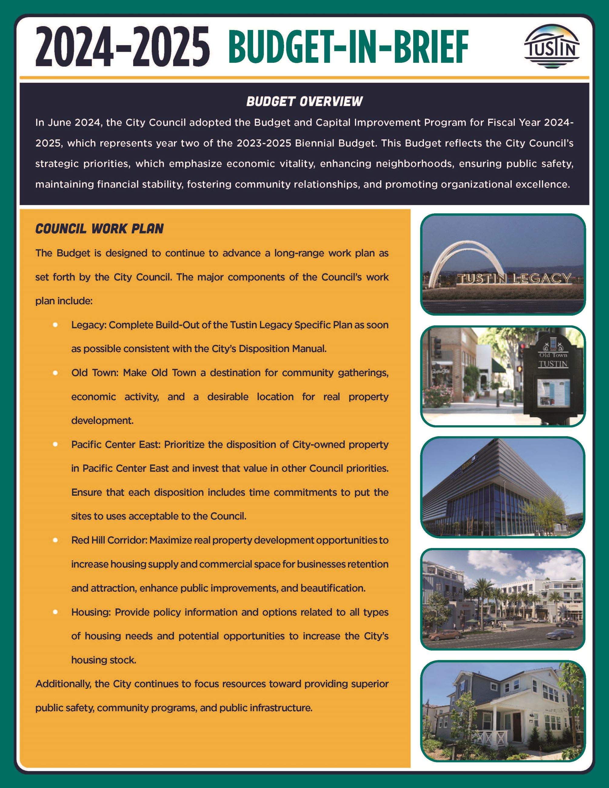 Fiscal Year 2024-2025 Budget in Brief